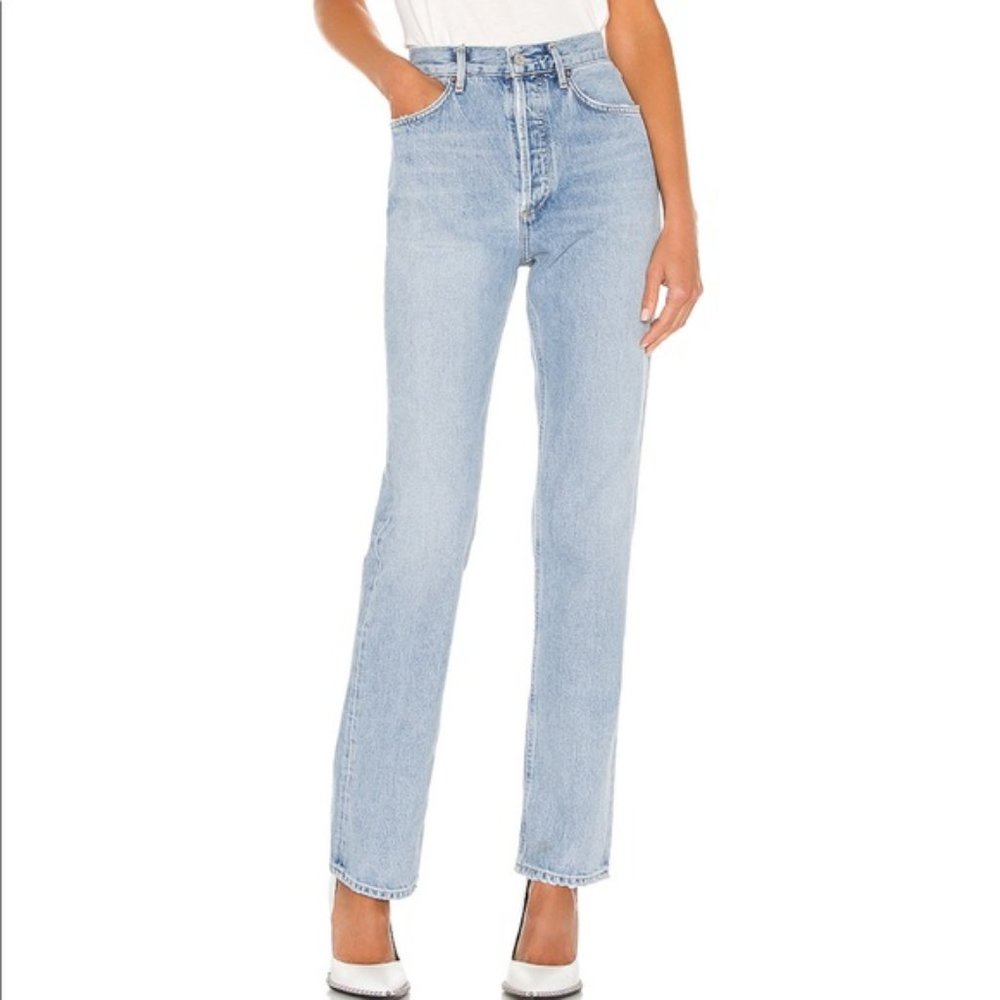 Agolde Lana Mid Rise Vintage Straight Jeans - Picture 2 of 9